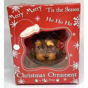 Yorkie‎ Puppy Dog Christmas Ornament Shatterproof NEW in Box